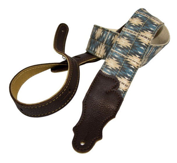 Franklin 2 Inch Natural Cotton Guitar Strap - Blue Old Aztec