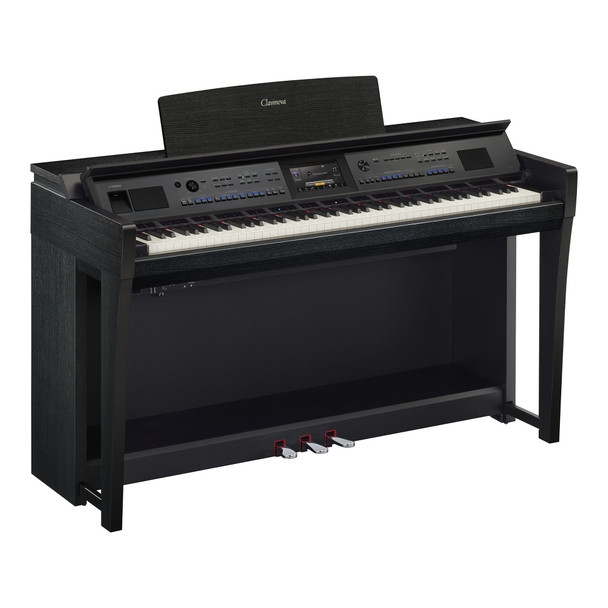 Yamaha CVP-905B Clavinova Digital Piano - Black - tilted front