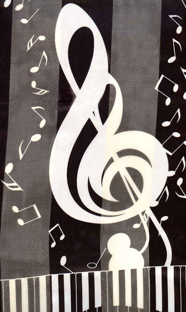 Satin Polyester Scarf with G Clef