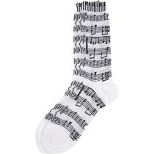 white socks with sheet music design