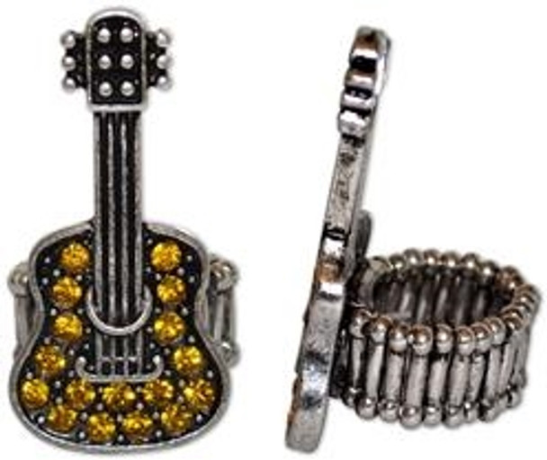 Crystal Guitar Stretch Ring Yellow