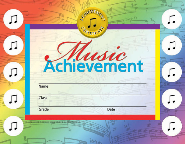 Music Achievement Certificate Set