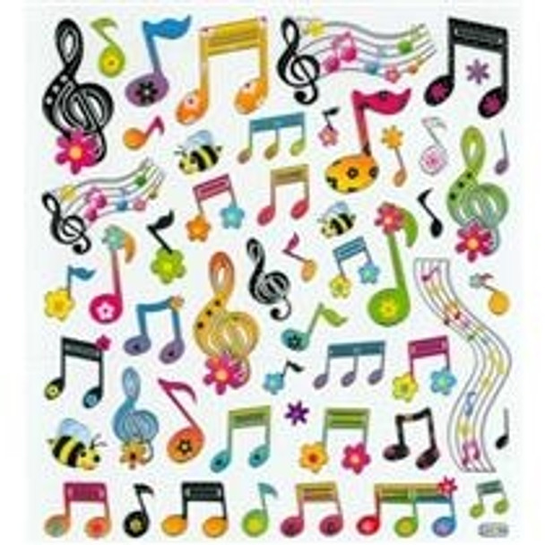 STICKERS MUSIC FLORAL NOTES