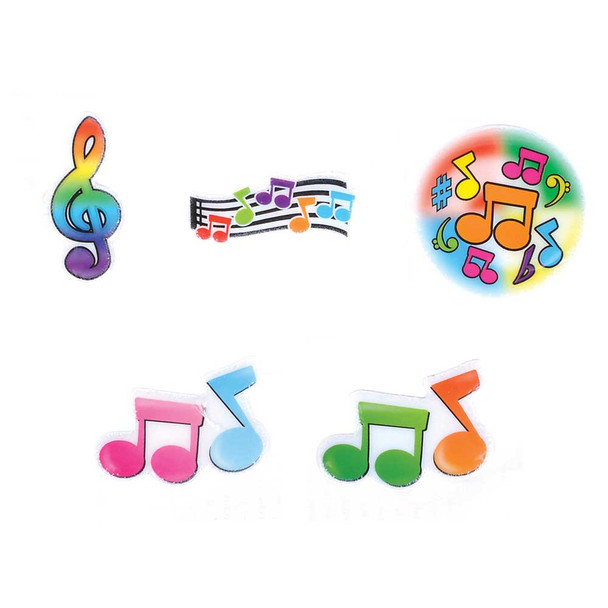 Puffy Music Symbol Stickers