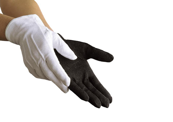 Dinkles GLP40 Sure Grip Black Cotton Gloves - Medium
