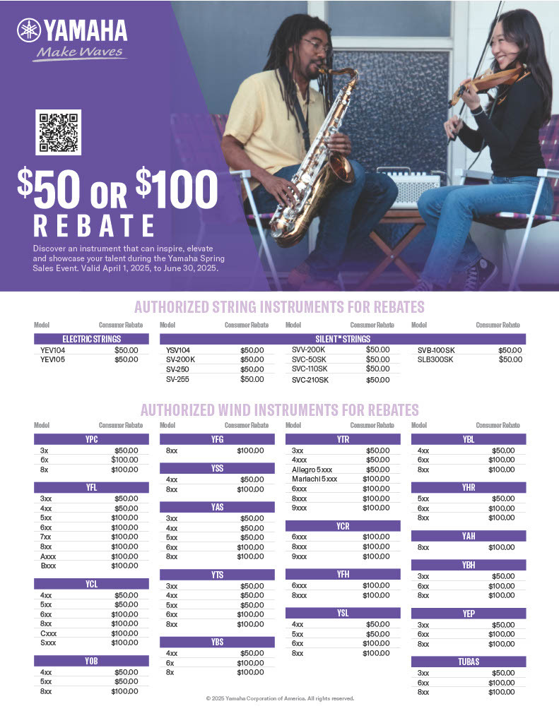 Rebate model reference Sheet for Sounds of Spring