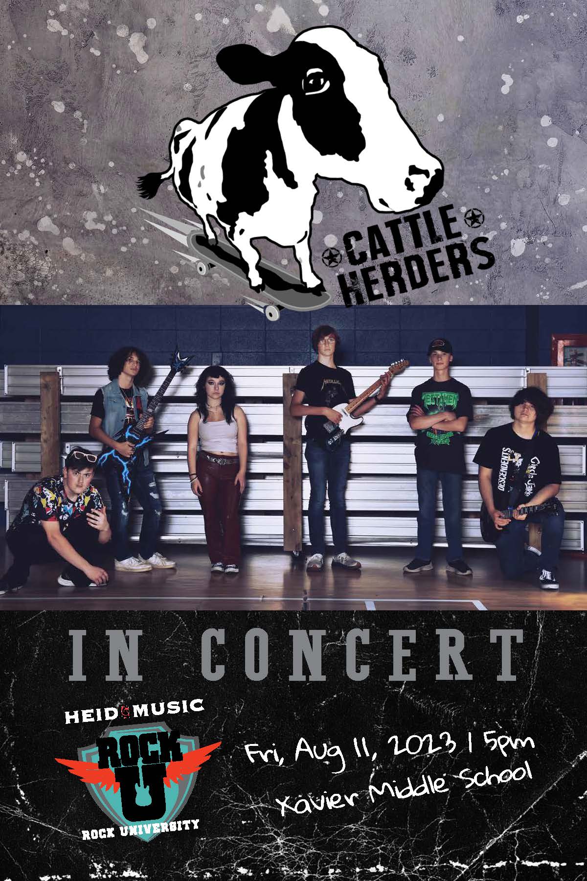 Cattle Herders Band Poster - Heid Music Rock U - The best music camp in Wisconsin!