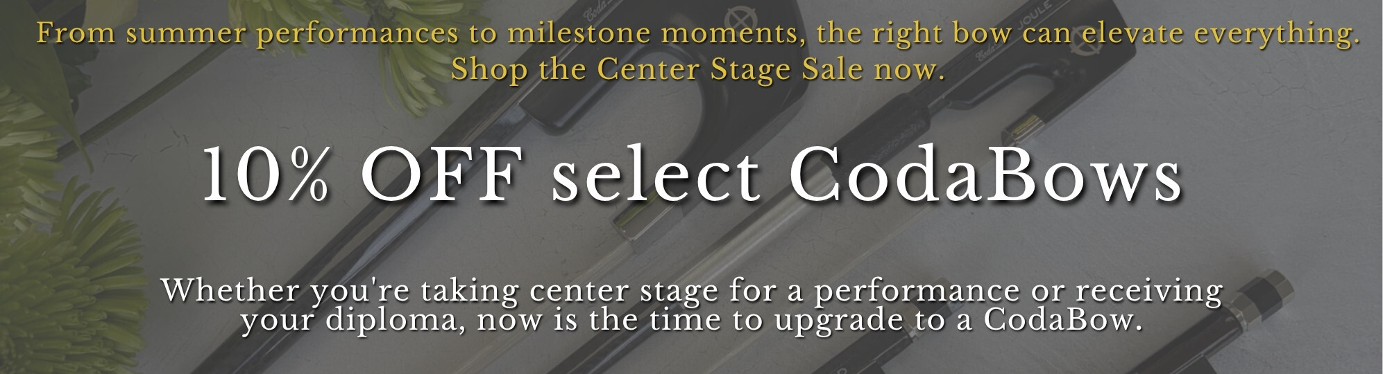 Save 10% on select CodaBow products at Heid Music!