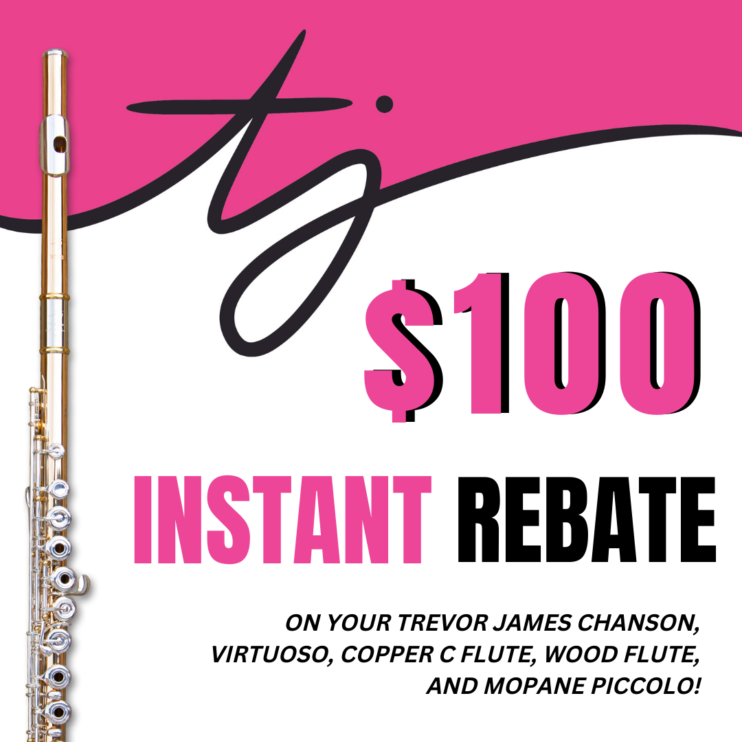 Save $100 on a Trevor James flute or piccolo at Heid Music!