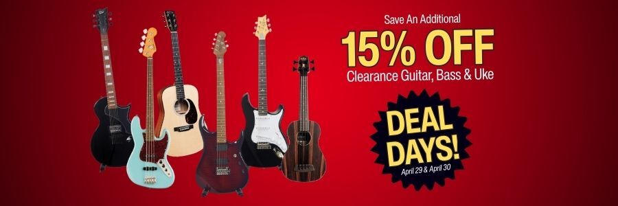 Save an extra 15% on select red tag guitars at Heid Music!