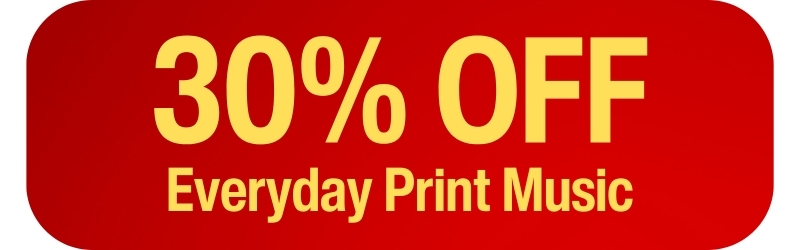 Save 30% on in-stock everyday print music for band, piano, guitar and more!