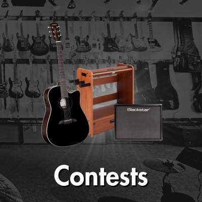 Guitar month contests where they celebrate Acoustic Guitars: Martin, Fender, Alvarez, Cordoba, Breedlove Electric Guitars: Fender, PRS Guitars, Ibanez, Squier Bass Guitars: Fender, Ibanez, Squier, Kala, Breedlove Ukuleles: Kala, Cordoba Banjos: Deering Mandolins: Eastman, Kentucky Resonator Guitars: Gretsch, Dobro Lap Steel Guitars: Various brands Dulcimers: Various brands
