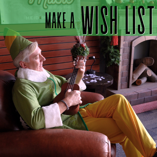 Make a wish list for the holidays at Heid Music!