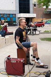 Make music Day performers in the Heid Mural Lot