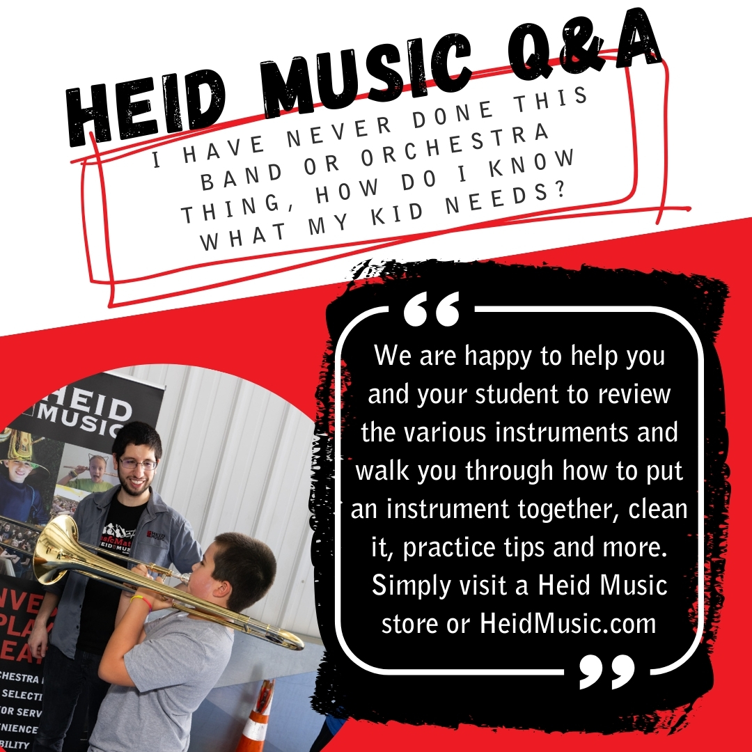 At Heid Music, we help students try out many instruments to find which one works for them. Stop in today to audition an instrument today at any one of our five Wisconsin locations. 