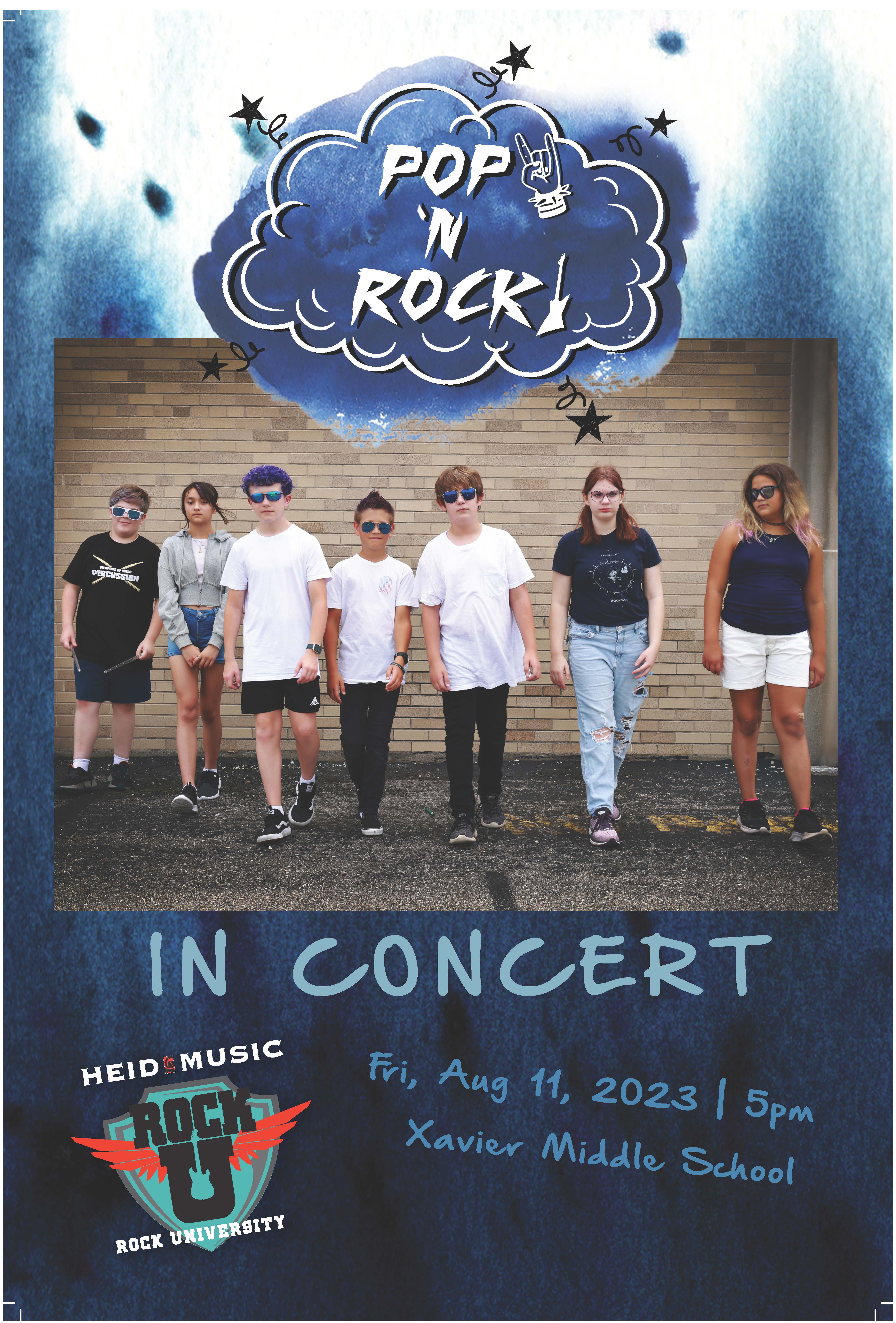 Pop N Rock Band Poster - Heid Music Rock U - The best music camp in Wisconsin!