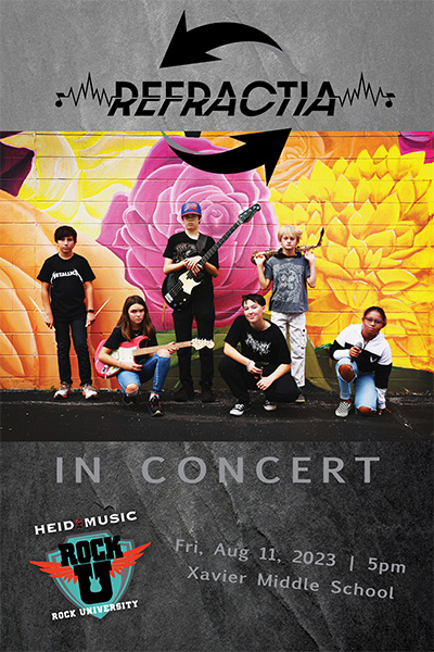 Refractia Band Poster - Heid Music Rock U - The best music camp in Wisconsin!