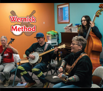 Pete Wernick’s inventive and time-tested method harnesses students’ natural wish to play music in a small group setting. With basic skills and good guidance, students start making music and having fun — almost immediately. Your Wernick Method teacher will show you the ropes of a bluegrass jam session, fitting in at your own ability level.