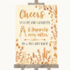 Autumn Leaves Cheers To Love Customised Wedding Sign