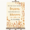 Autumn Leaves Informal No Seating Plan Customised Wedding Sign