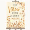 Autumn Leaves Let Love Glow Glowstick Customised Wedding Sign