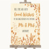 Autumn Leaves Blow Bubbles Customised Wedding Sign