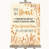 Autumn Leaves Sign a Heart Customised Wedding Sign