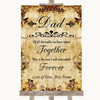 Autumn Vintage Dad Walk Down The Aisle Customised Wedding Sign