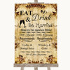 Autumn Vintage Signature Favourite Drinks Customised Wedding Sign