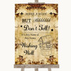 Autumn Vintage Wishing Well Message Customised Wedding Sign