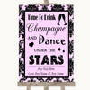 Baby Pink Damask Drink Champagne Dance Stars Customised Wedding Sign