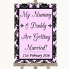 Baby Pink Damask Mummy Daddy Getting Married Customised Wedding Sign