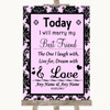 Baby Pink Damask Today I Marry My Best Friend Customised Wedding Sign