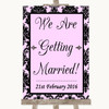 Baby Pink Damask We Are Getting Married Customised Wedding Sign