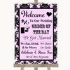 Baby Pink Damask Welcome Order Of The Day Customised Wedding Sign