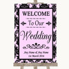 Baby Pink Damask Welcome To Our Wedding Customised Wedding Sign