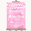 Baby Pink Watercolour Lights Alcohol Bar Love Story Customised Wedding Sign