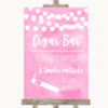 Baby Pink Watercolour Lights Cigar Bar Customised Wedding Sign