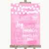 Baby Pink Watercolour Lights Hankies And Tissues Customised Wedding Sign