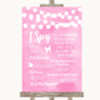 Baby Pink Watercolour Lights I Spy Disposable Camera Customised Wedding Sign