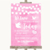 Baby Pink Watercolour Lights Loved Ones In Heaven Customised Wedding Sign