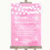 Baby Pink Watercolour Lights No Phone Camera Unplugged Customised Wedding Sign