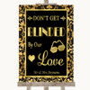 Black & Gold Damask Don't Be Blinded Sunglasses Customised Wedding Sign