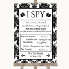 Black & White Damask I Spy Disposable Camera Customised Wedding Sign