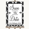 Black & White Damask Save The Date Customised Wedding Sign