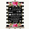 Black & White Stripes Pink Don't Post Photos Facebook Customised Wedding Sign