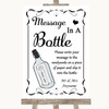 Black & White Message In A Bottle Customised Wedding Sign