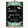 Black Mint Green & Silver As Families Become One Seating Plan Wedding Sign