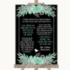Black Mint Green & Silver Romantic Vows Customised Wedding Sign
