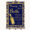 Blue & Gold Message In A Bottle Customised Wedding Sign